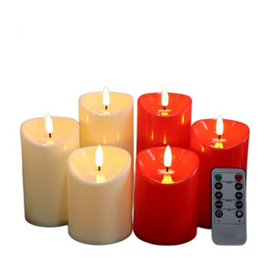 Remote led rechargeable battery Candles lights Flickering Flameless Plastic 3D electric Tea lamp Flash Multicolor lamp for home