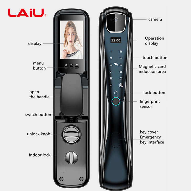 LAIU Face Recognition Q9 Golden Wifi Usmartgo App Control Automatic Camera Smart Door Lock