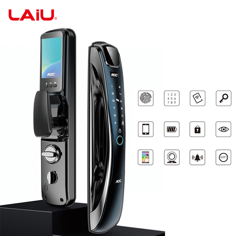 LAIU Q9S 3D Face Recognition Video Intercom Cat Eye Camera Fingerprint Waterproof Smart Door Lock