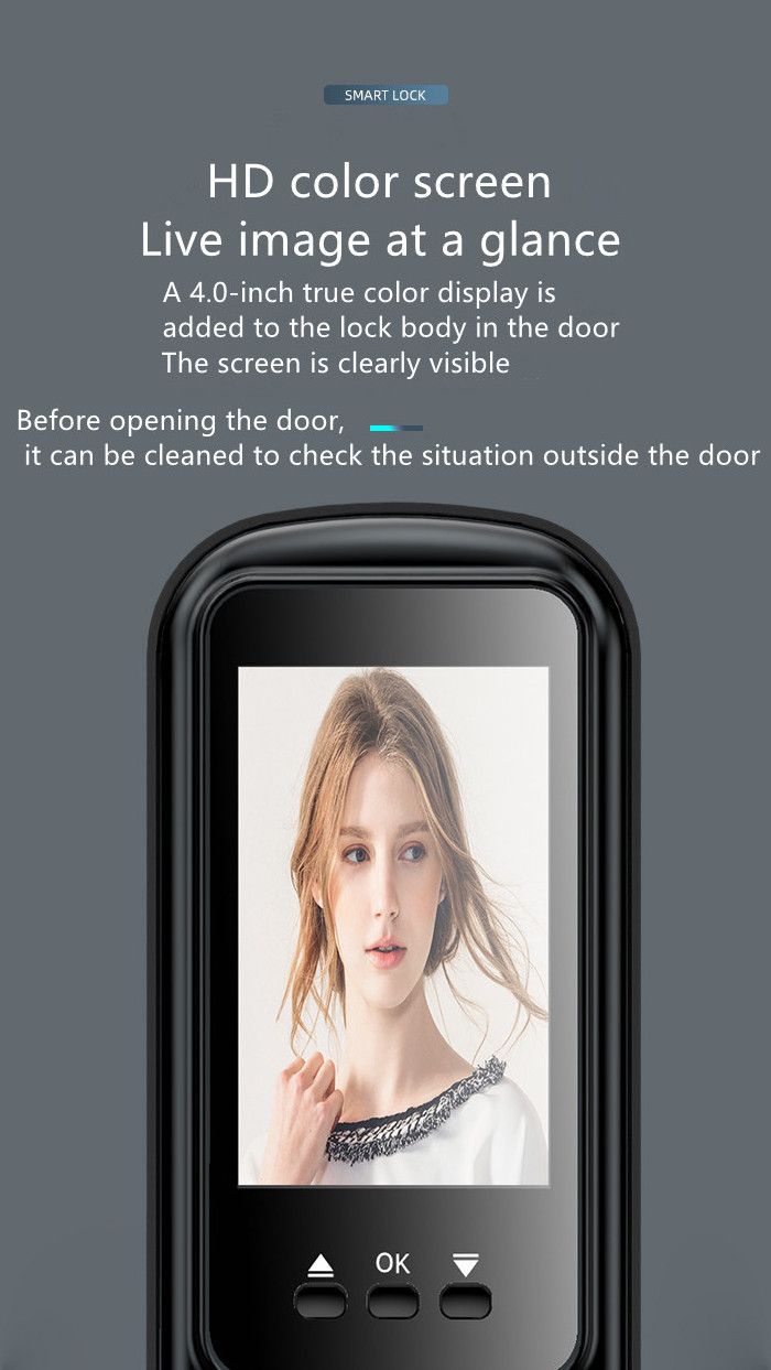 LAIU Q9S 3D Face Recognition Video Intercom Cat Eye Camera Fingerprint Waterproof Smart Door Lock