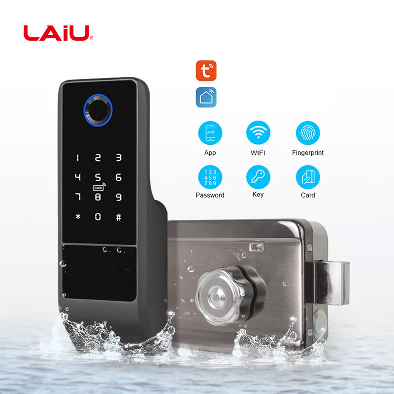 LAIU Wi-fi Apartment Outdoor Gate Door Fingerprint Smart Digital Door Lock Waterproof