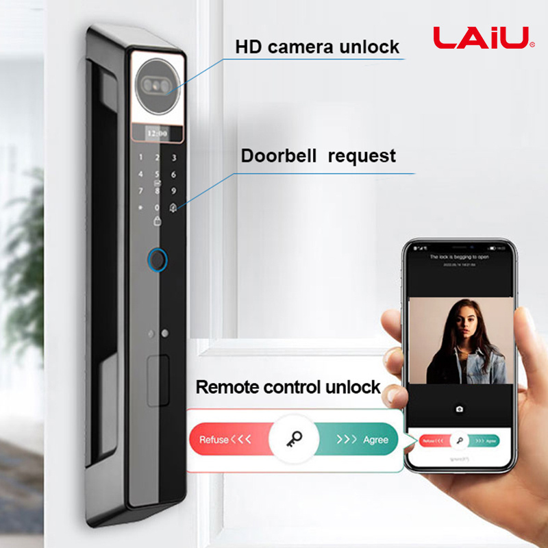 LAIU Q7 smart lock fingerprint wifi lock with camera 3 in one face recognition