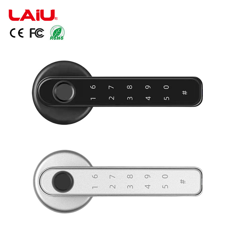 LAIU Biometric Smart Fingerprint Door Lock Touchscreen Keypad Deadbolt Lock with Reversible Handle for Home Bedroom Apartment