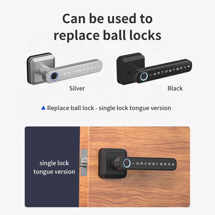 smart electric rim lock app WIFI fingerprint dual sides fingerprint metal gate lock keypad card door lock