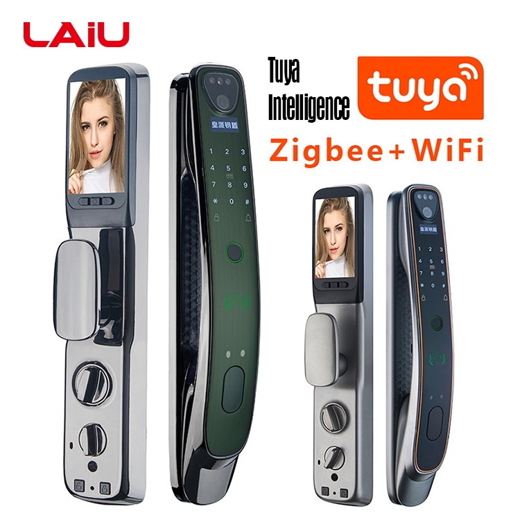 Laiu  Home Smart Lock Front Door Keyless Entry  3D Face Recognition Fingerprint Smart Door Lock With Camera