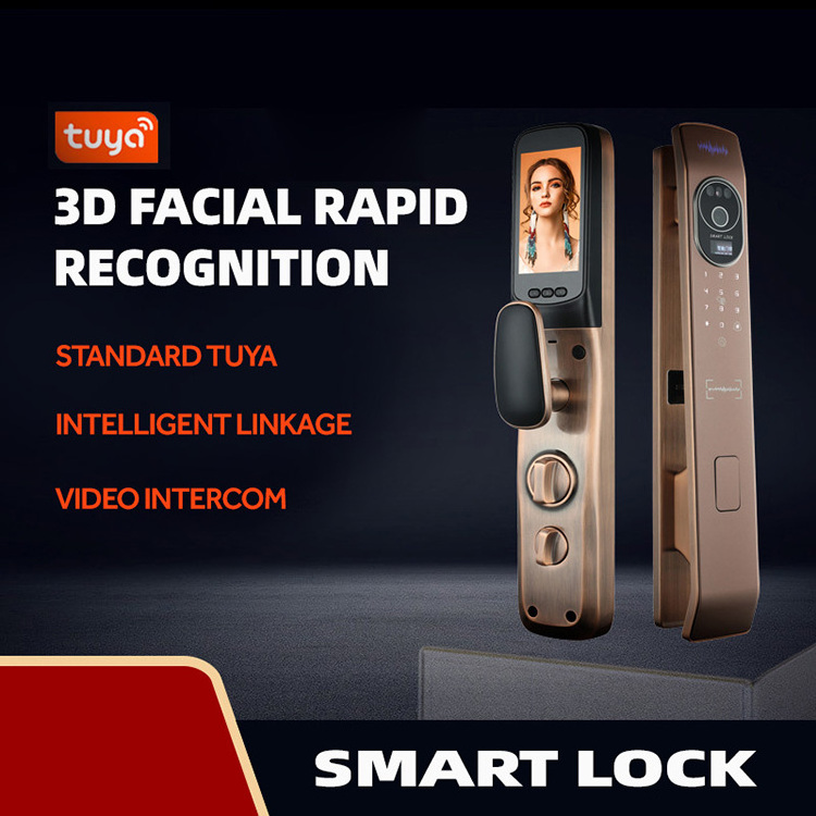 LAIU  Home Front Door Keyless Smart Lock 3D Face Recognition Fingerprint/Finger Vein And Password  Door Lock With Camera