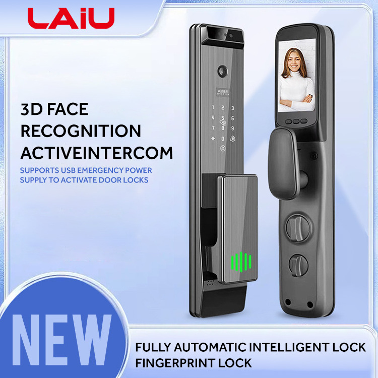 Laiu  Home Smart  Door Keyless Smart Lock With Tuya/Zigbee  3D Face Recognition Smart Door Lock With Camera