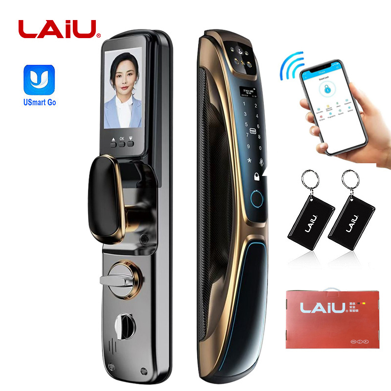 LAIU Q9 3D Face Recognition Digital Fingerprint Lock Electronic Biometric Fully Automatic Smart Home Door Lock