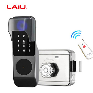 LAIU T2 Waterproof Wifi Smart Lock Fingerprint Password Code Card Tuya Ttlock Remote Control Gate Lock