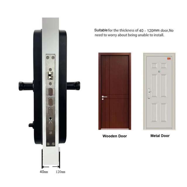 UK Waterproof Outdoor Gate Rim Double Sided Fingerprint Smart Door Lock with TTlock app