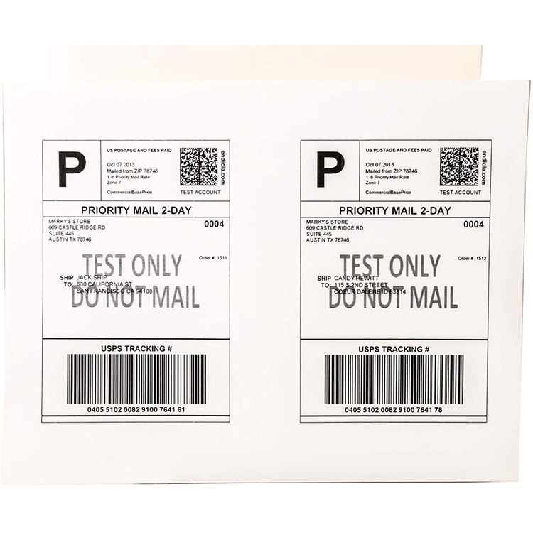 Half sheet A4 Permanent Adhesive Shipping Labels Shipping Address Stickers for Laser & Inkjet Printers