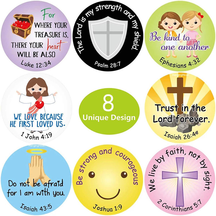 Christian Bible Religious Stickers Kids Reward Gift Sealing Cartoon Stickers