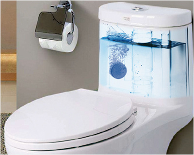 Blue Solid Toilet Bowl Bio-enzymatic Cleaner and Toilet Deodorizer in Tank Lemon Fragrance