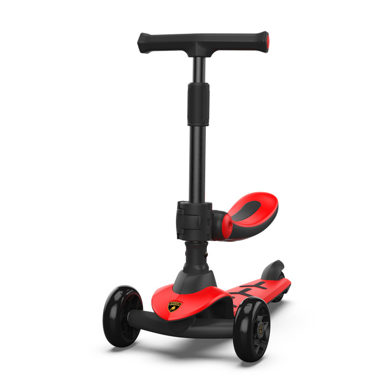 Hot Sale Adjustable flicker Wheel Scooters for Kids with Seat 3 Wheel 2 in 1 Kick Foldable Kid Swing Scooter