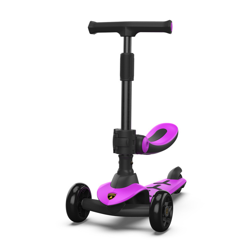 Hot Sale Adjustable flicker Wheel Scooters for Kids with Seat 3 Wheel 2 in 1 Kick Foldable Kid Swing Scooter