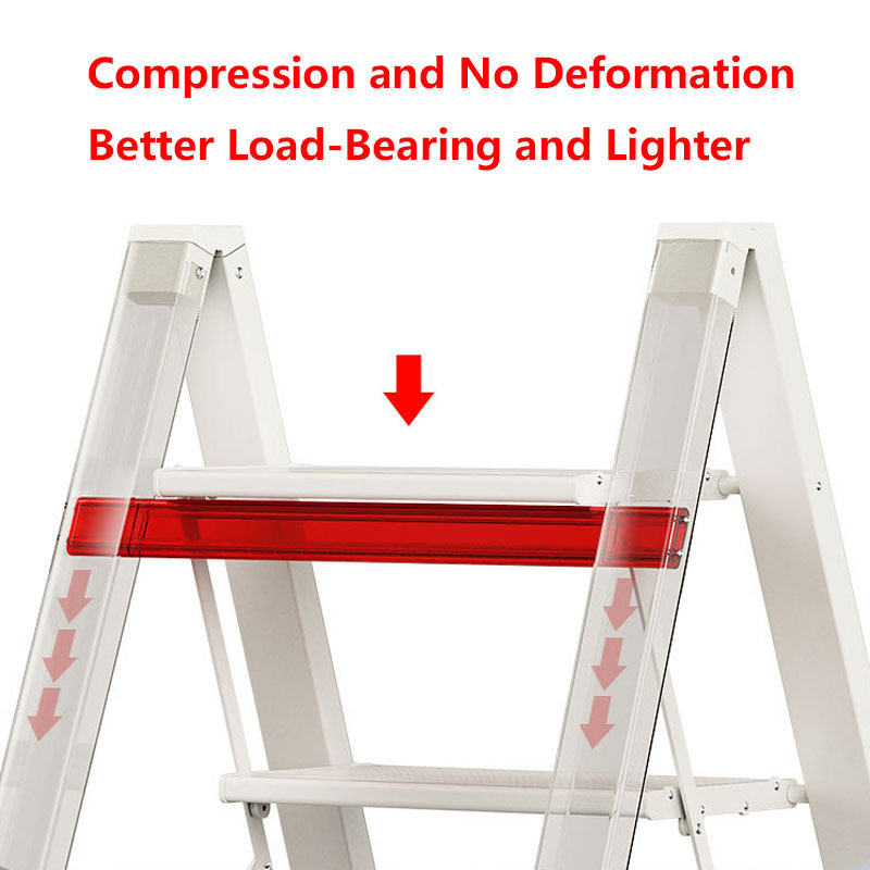 Folding Ladder Foldable Step Stool Metal House Ladder Aluminum Profiles Steel Stairs Abs Plastic Wholesale Mobile Small Home