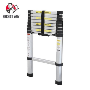 Telescopic Ladder Adjustable Step Ladder Soft Close System Stairs EN131-6 Aluminum Hotel Aluminum AOYI Modern 2.6m 3.2m 3.8m 5m