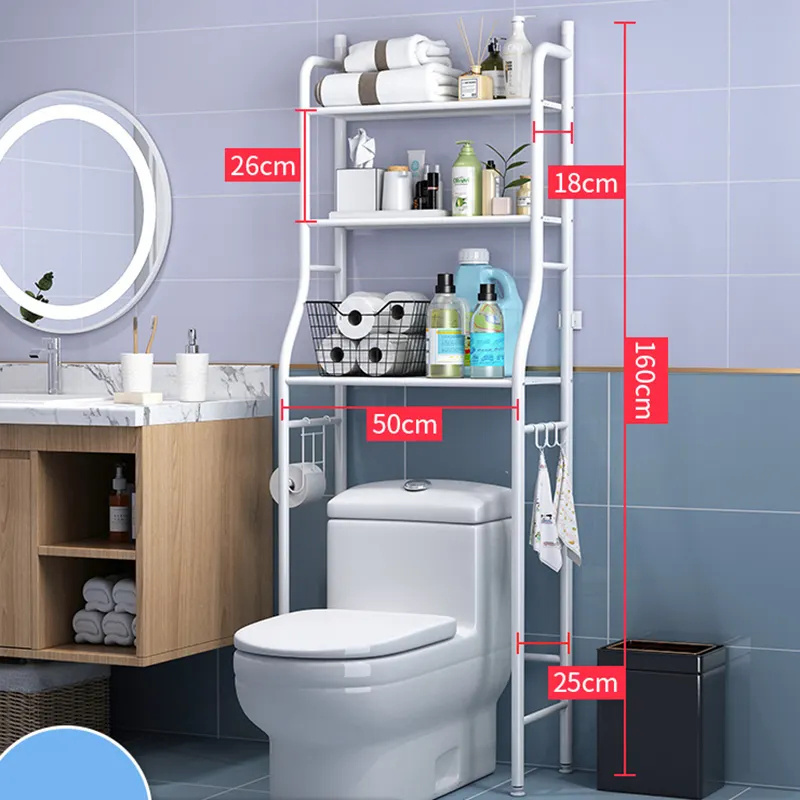 High Quality Storage Racks Over Toilet Washing Machine Rack Shelf For Bathroom Usage Corner Stand With 3 Tiers Storage