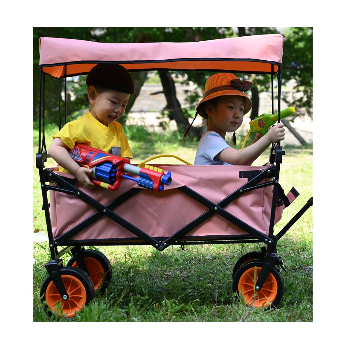 Outdoor Beach Picnic Camping Wagon Camping Cart Garden Trail Utility Cart Wagon Out Door Trolley Foldable Collapsible Folding GS