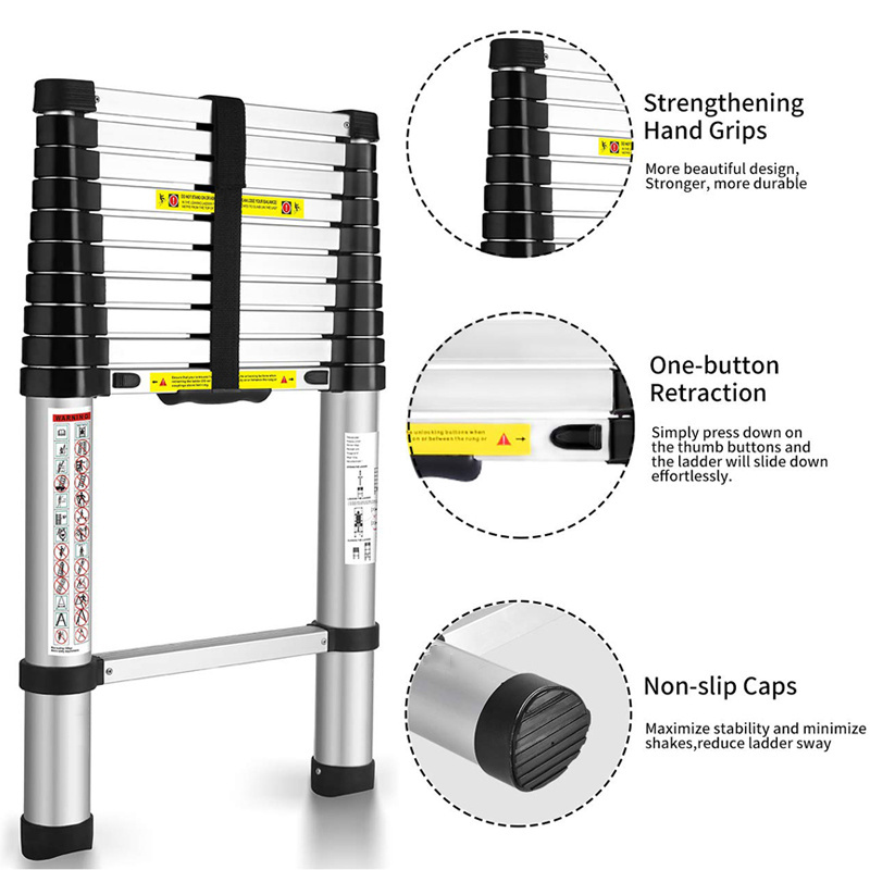 Telescopic Ladder Blanket Collapsible Ladder Foldable Slow Down Modern Aluminum Ladder Foldable Aluminum 5 Step