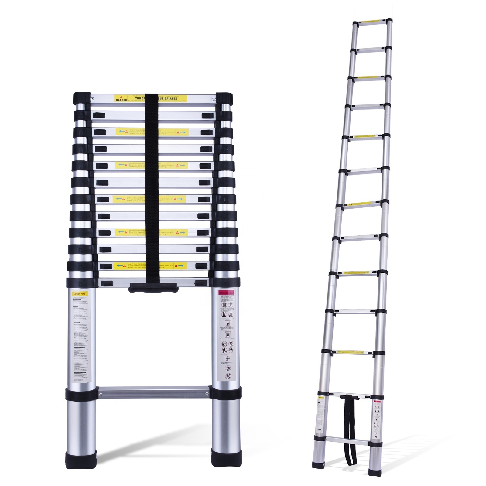 Modern Collapsible Ladder Aluminum Telescopic Ladder Single 330 Lbs Combination Folding Ladder Foldable