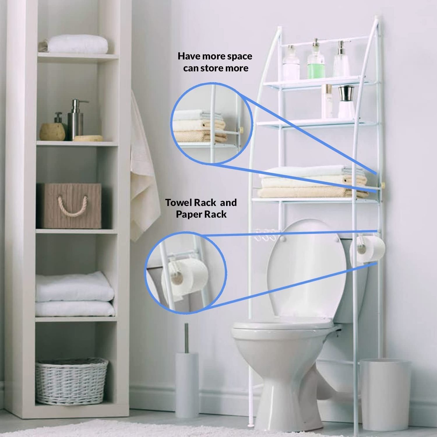 High Quality Storage Racks Over Toilet Washing Machine Rack Shelf For Bathroom Usage Corner Stand With 3 Tiers Storage