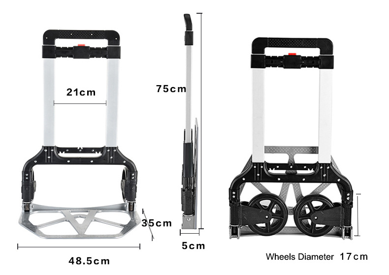 160kgs Aluminium Easy Carry Folding Trolley Truck Hand Cart Fht150