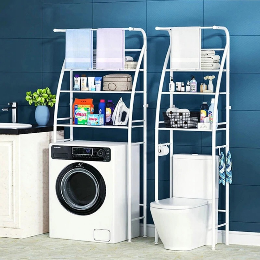 Storage Racks laundry rack Toilet Washing Machine Rack Metal Organizer Shelf For Bathroom Corner Stand With 3 Tiers Shelves