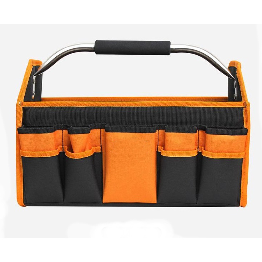 18 Inch Foldable Tool Tote Organizer Heavy Duty Multifunctional Tool Bag With Tubular Handle