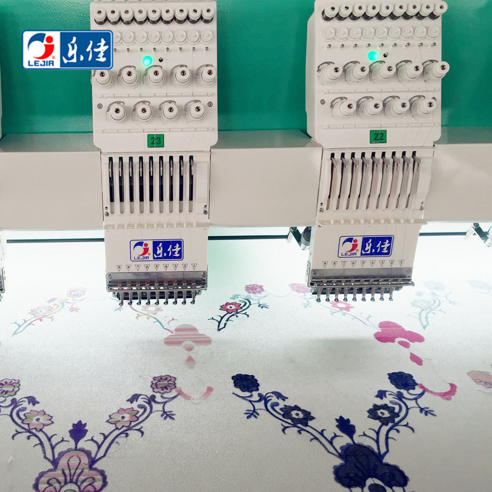 Lejia 12 head flat computerized industrial sewing embroidery machine