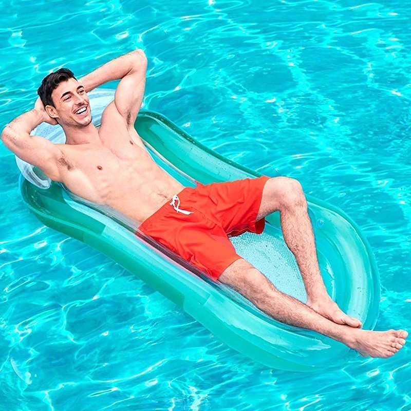 PVC Inflatable Water Floating Hammock Lounge Chair Mesh Floats Air Bed for Kids and Adults