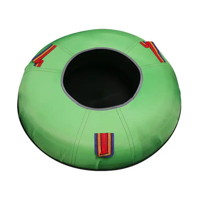 Hard soled rubber tires inflatable snow tube, inflatable chute thriller inflatable can pull ski sled