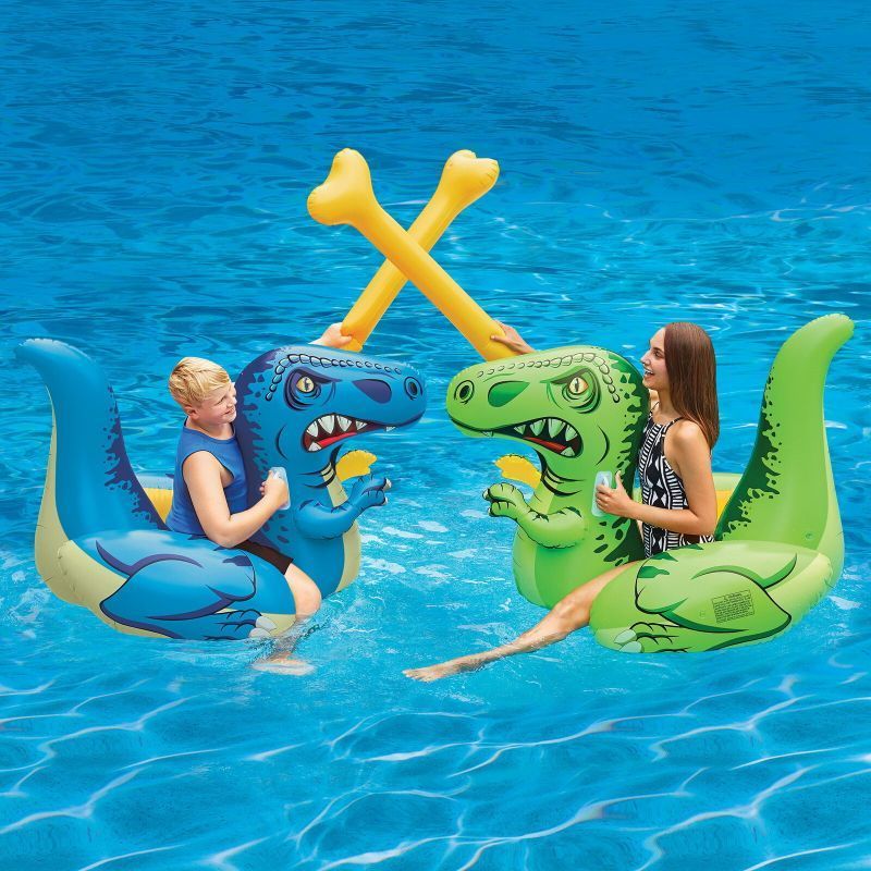 4 Pcs Inflatable Pool Fighting Float Row Toys Battle Log Rafts for 2 Players Adults Children Summer Pool Party Water Sports Game