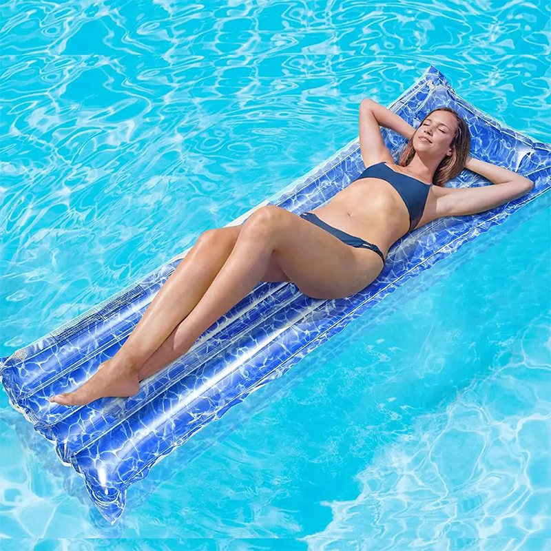 Custom PVC Pool float with pillow drain mattress inflatable lounge float