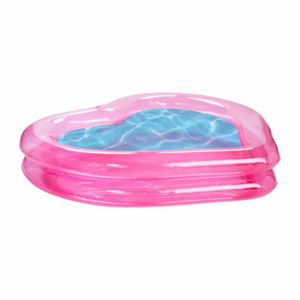 Heart-Shaped Inflatable Swimming Pool with 2 rings Large Blow Up Water Pool in Summer Pit Ball Pool