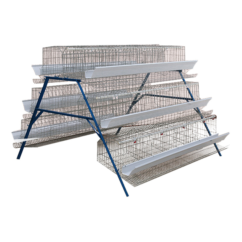 High Quality Battery Layer Water feeding System Chicken Coop Q235 Metal Wire 3 Layer poultry chicken cage