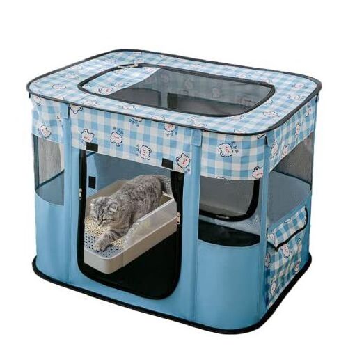 Home Indoor Outdoor Travel Camping Quick Collapsible Portable Steel Frame Folding Dog pet house Crate Kennel with Mesh Mat