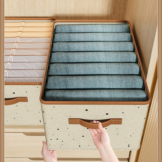 Wardrobe Clothes Organizer Jeans Cabinet Storage bin cubes Box Foldable Closet Drawer Organizer Clothes Box for Bedroom