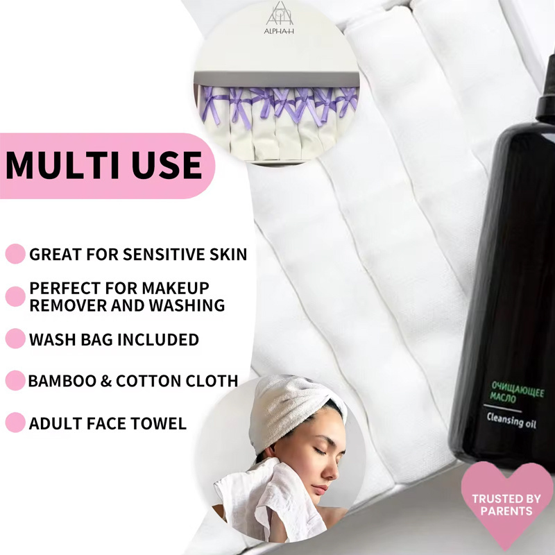 LC DMC002 Healthy Skin Care 100% Organic Cotton Baby Face Towel Facial Muslin Cloth for Makeup Remover