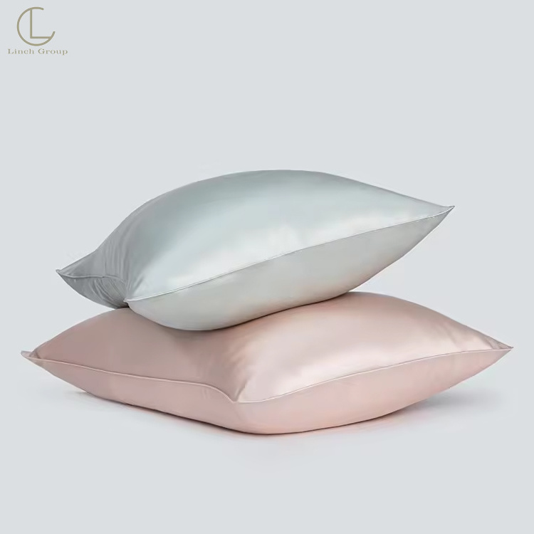 Super Soft Breathable polyester Silk Pillowcase Hidden Zipper Silky Pillow Case custom 22mm 100% pure mulberry silk pillow cases