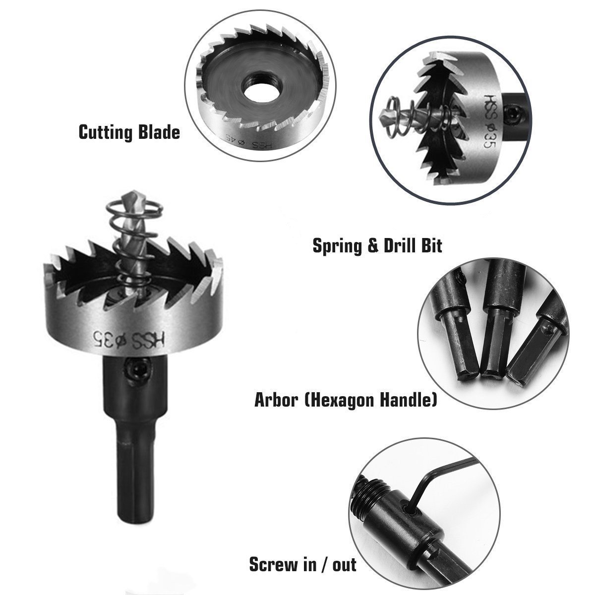 Carbide HSS Hole Drill Stainless Steel Hole Opener,High Speed steel Hole saw ,Hole Saw Drill Bit Fir Alloy Iron Drilling