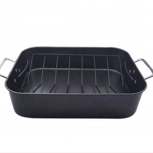 kitchenware Cooking turkey baking pan with rack iron roasting deep tray Roaster tray enamel roasting pans