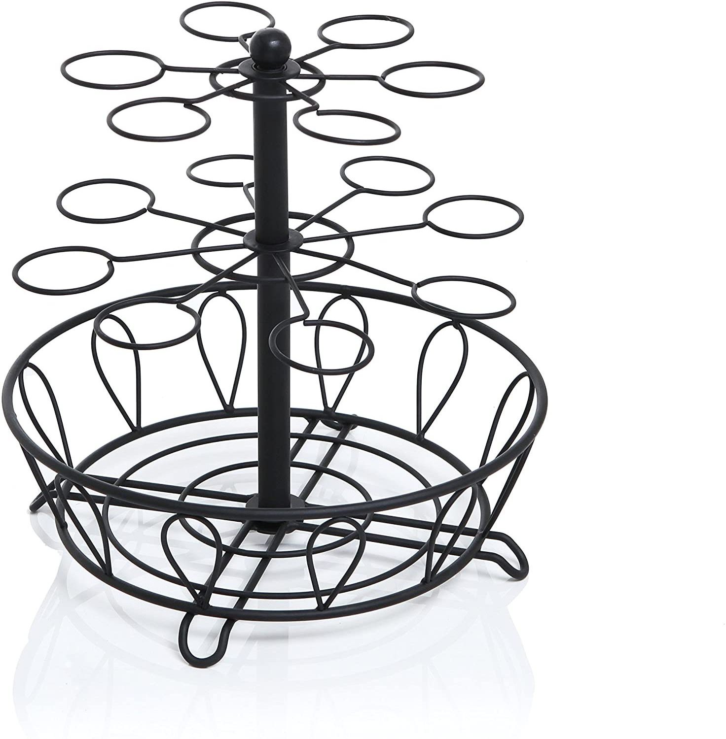 Egg Basket 14 Holder And 2 Tier Holder Iron Wrought Frame Black Colour Powder Coated Home And Kitchen Storage Shelving Units