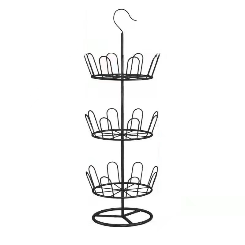 Holds up to 12 Pairs of Shoes Metal Iron Shoe Shelf Three-Tier Adjustable Revolving Shoe Rack For Home