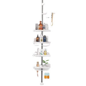 Custom 4 Tier Bathroom Corner Rack Organizer Stainless Steel White Hanging Corner Shower Caddy Shelf