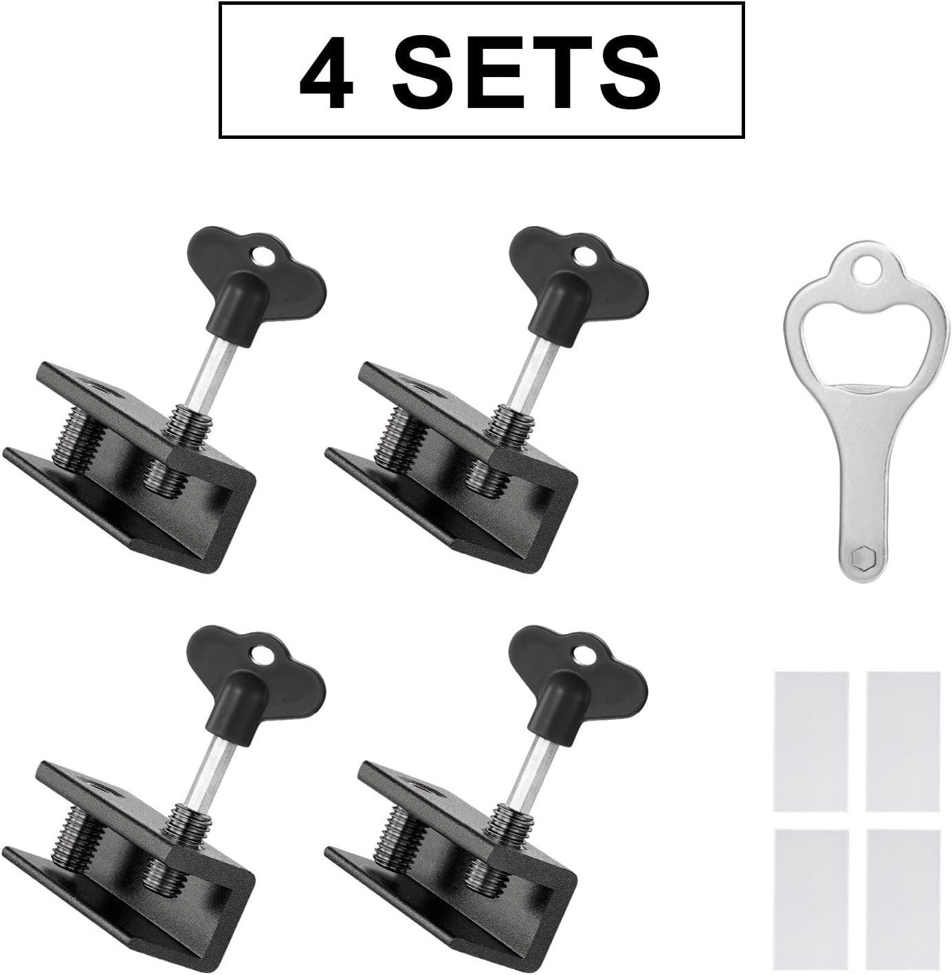 4/6/8 Sets Security Locks Sliding Window Locks With Key for Vertical Horizontal Sliding Windows Doors