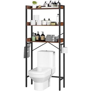 3 Tier Bathroom Toilet Shelf Bathroom Organizer Over Toilet Storage Rack Space Saver Above Toilet Shelves with Hooks