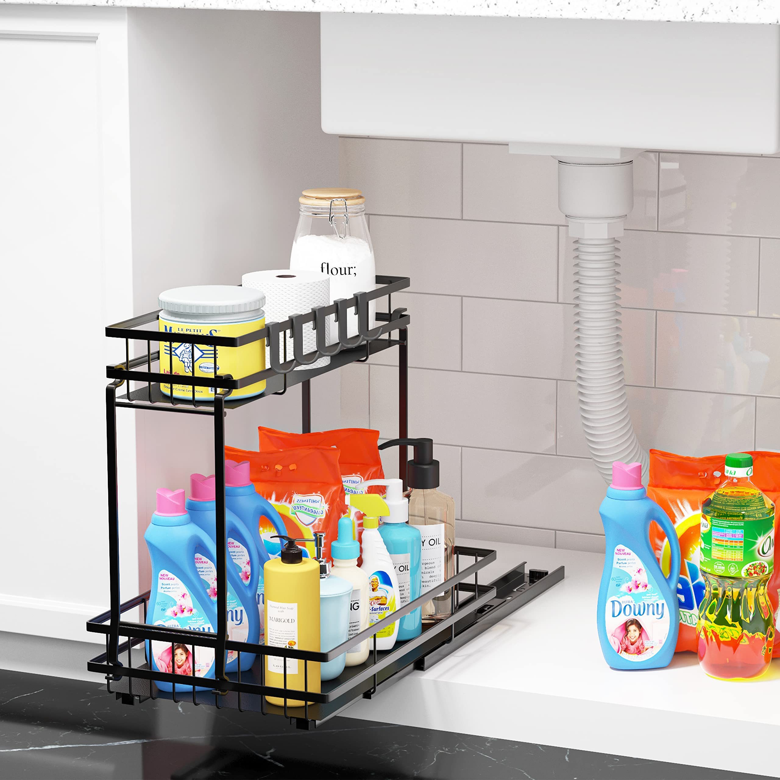 Under Sink Organizer and Storage Under Cabinet Storage and Organizers 2 Tier Metal Pull Out Under Sink Organizer for Kitchen