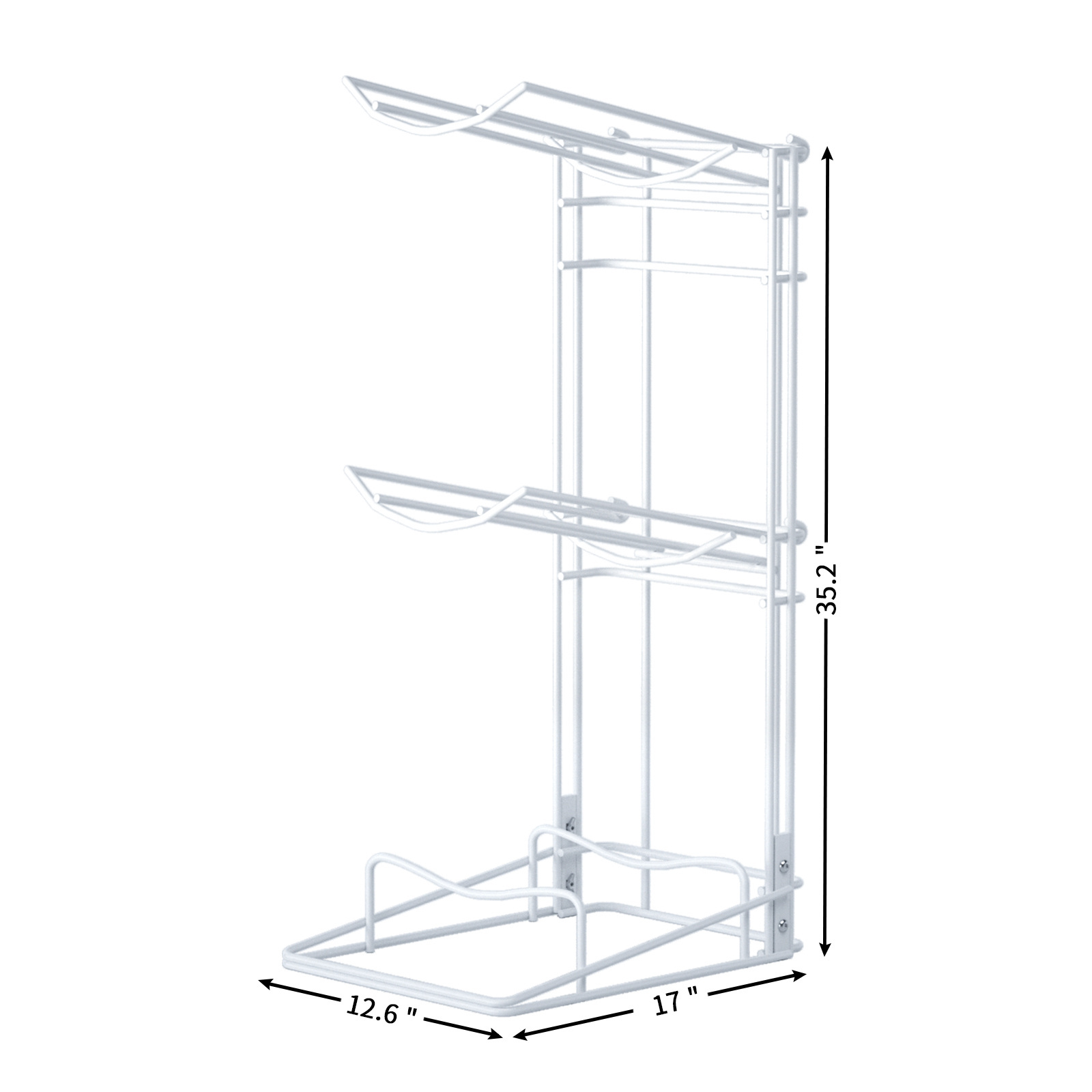 High Quality Factory Supply 3 Tiers White Metal Wire 5 Gallon Water Bottle Display Shelf