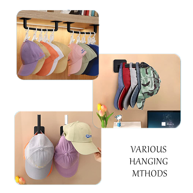 No Drilling Hat Holder Storage Organizer Hat Rack Adhesive Hat Hooks for Wall